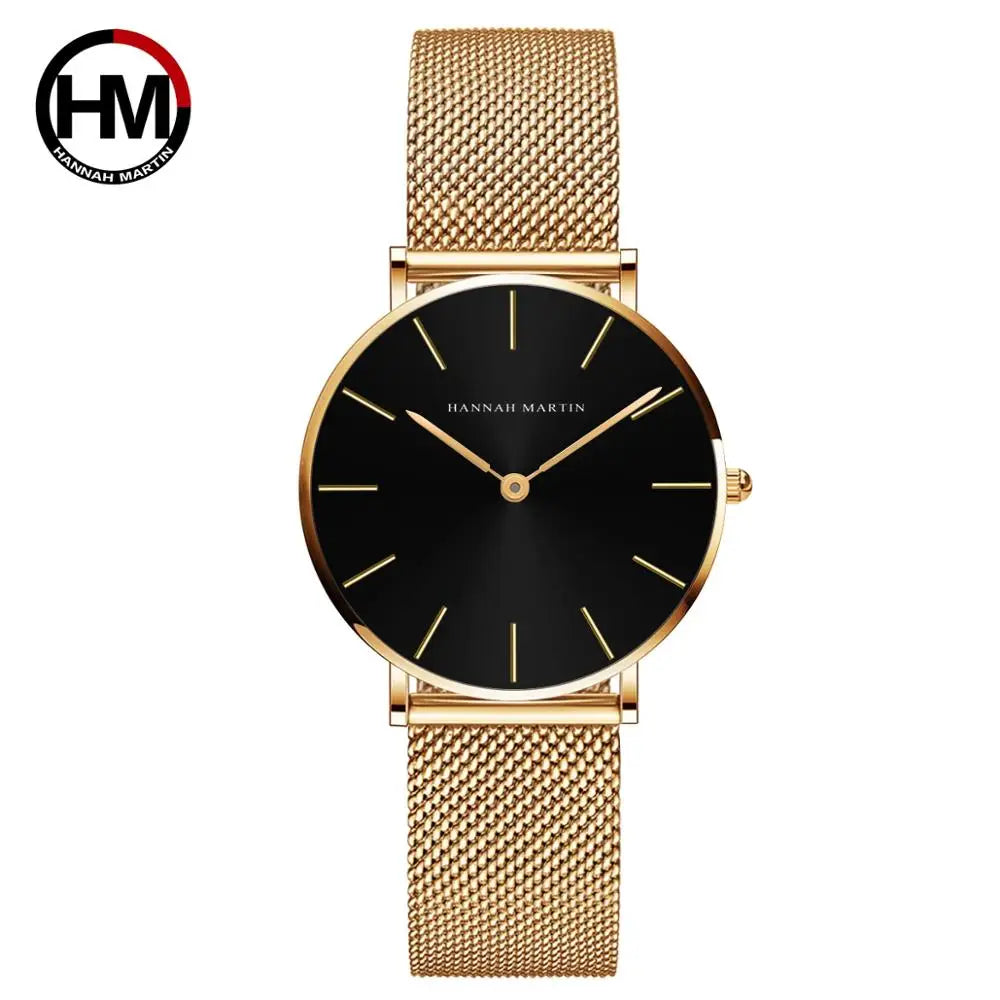 Montre Femme Or Rose – Style Minimaliste Nordique Étanche 3 Bar 36 mm