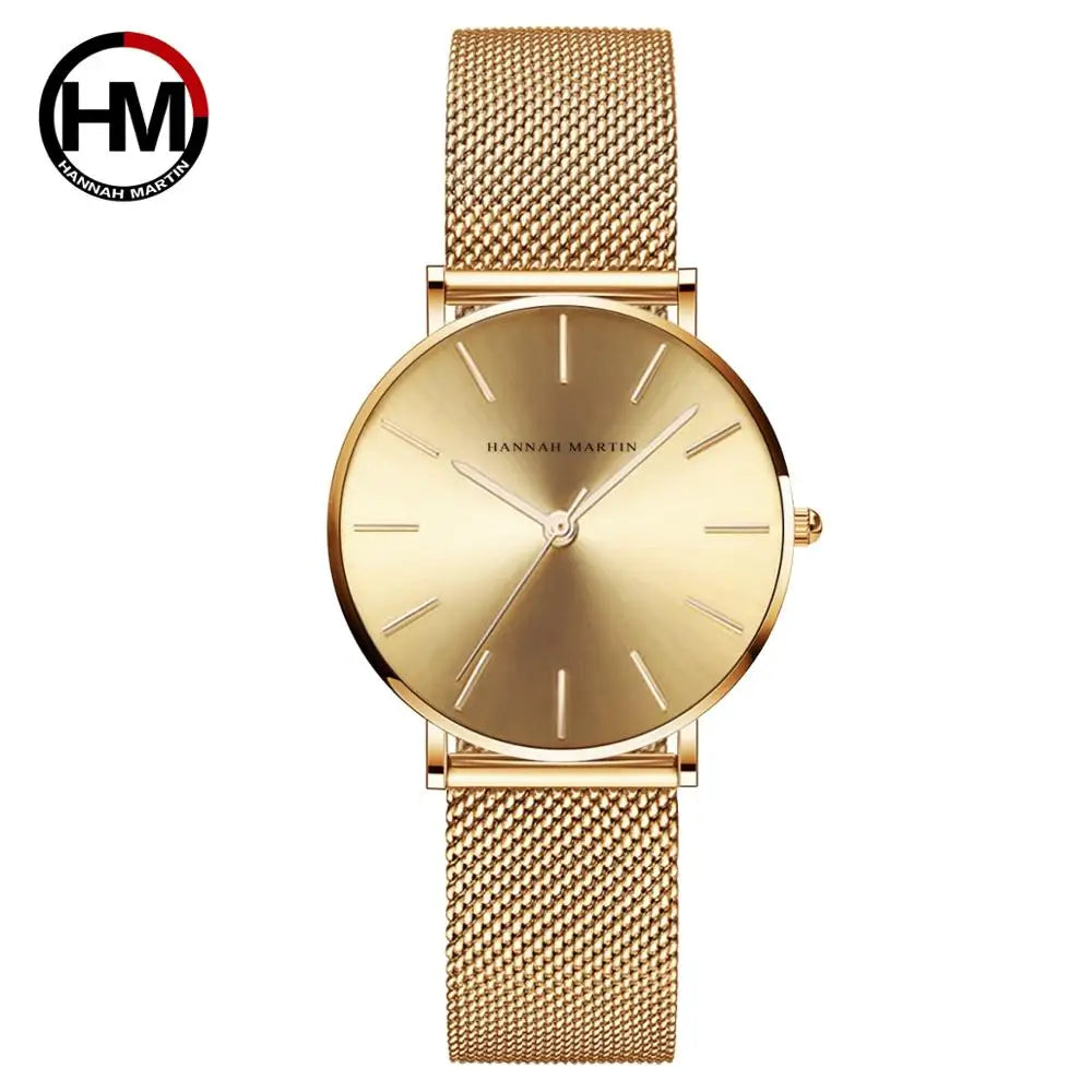 Montre Femme Or Rose – Style Minimaliste Nordique Étanche 3 Bar 36 mm
