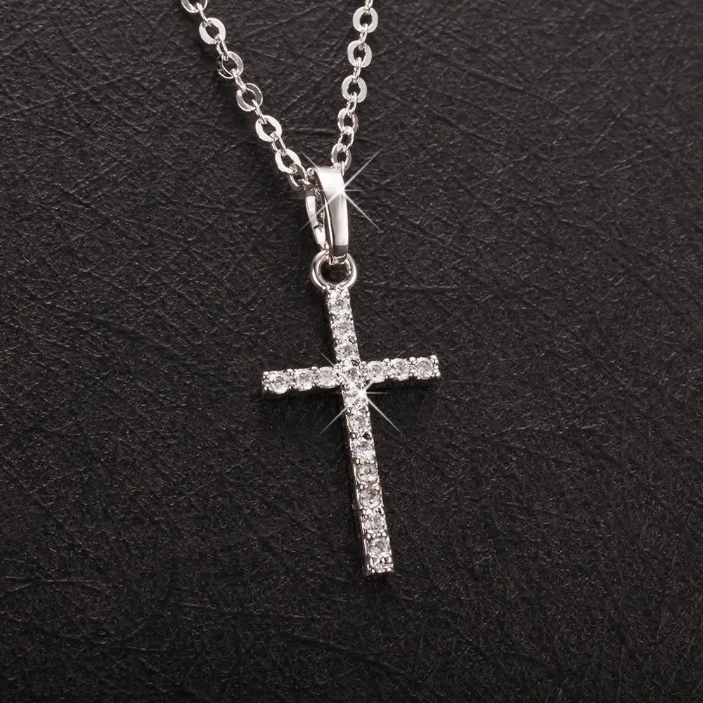 Collier Croix Cristal – Or et Noir Homme Femme