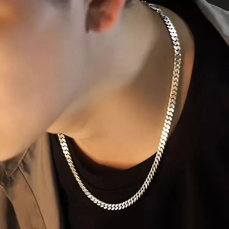 Collier Chaîne Cubaine 8mm Argent Sterling 925