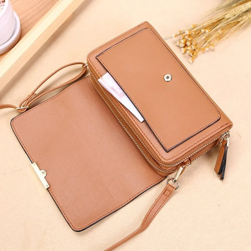 Pochette Sac Épaule Femme – Multi-Cartes + Range Téléphone – Grande Capacité