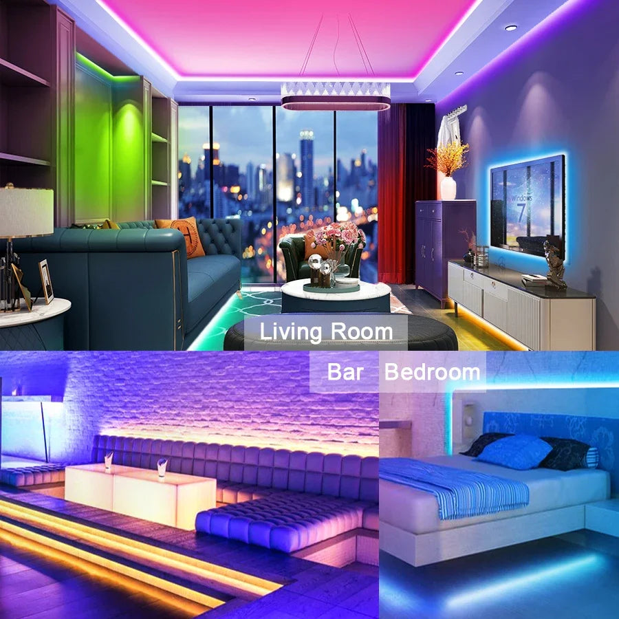 Bande LED RGB 12V Étanche – Flexible Auto-adhésive 5050/2835 Extérieur & Intérieur