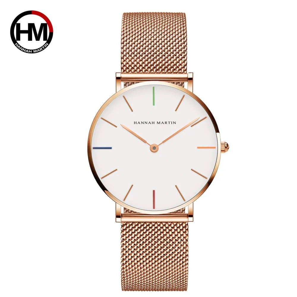 Montre Femme Or Rose – Style Minimaliste Nordique Étanche 3 Bar 36 mm
