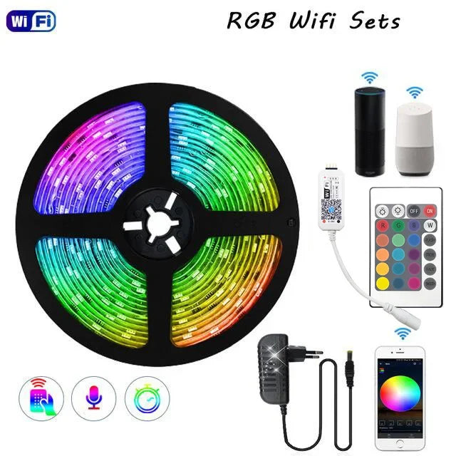 Bande LED RGB 12V Étanche – Flexible Auto-adhésive 5050/2835 Extérieur & Intérieur