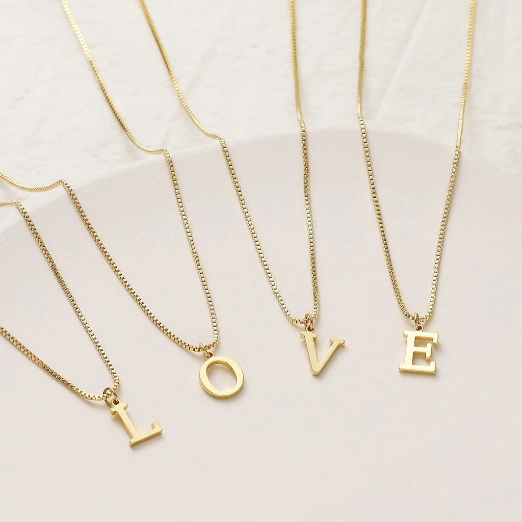 Collier Lettre Personnalisé – Or 18K Acier Inoxydable