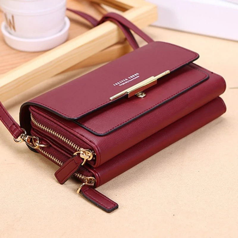 Pochette Sac Épaule Femme – Multi-Cartes + Range Téléphone – Grande Capacité
