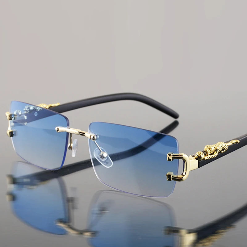 Lunettes de Soleil Frameless Rectangulaires – Style Vintage – Homme & Femme
