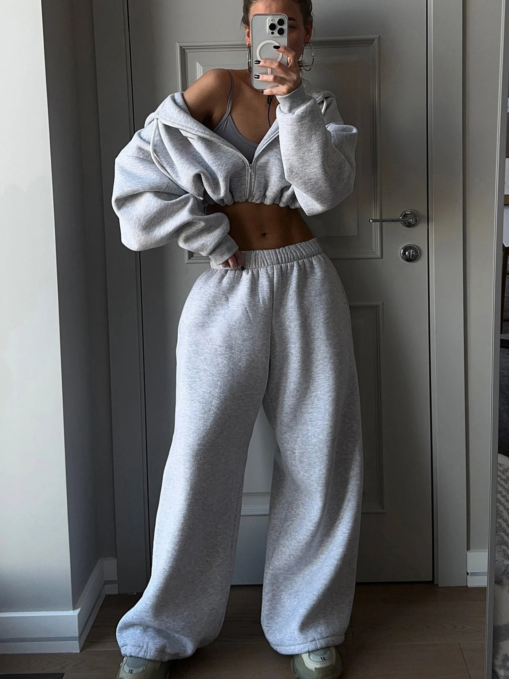 Ensemble Femme 2 Pièces – Sweat Manches Longues + Pantalon Casual Automne Hiver