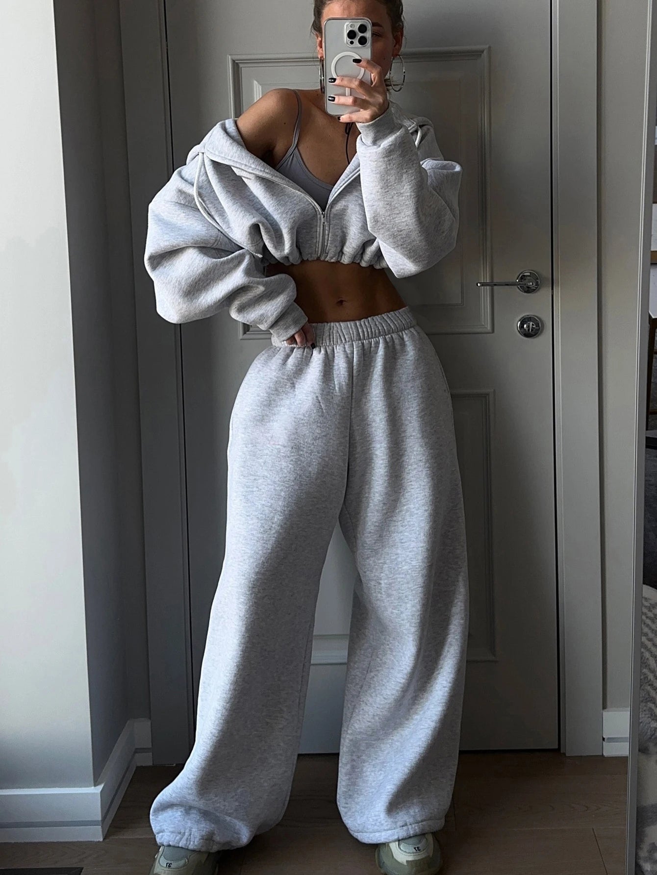 Ensemble Femme 2 Pièces – Sweat Manches Longues + Pantalon Casual Automne Hiver