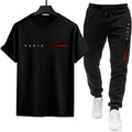 Ensemble Sport Homme – T-Shirt Manches Courtes + Pantalon Jogging Casual Été