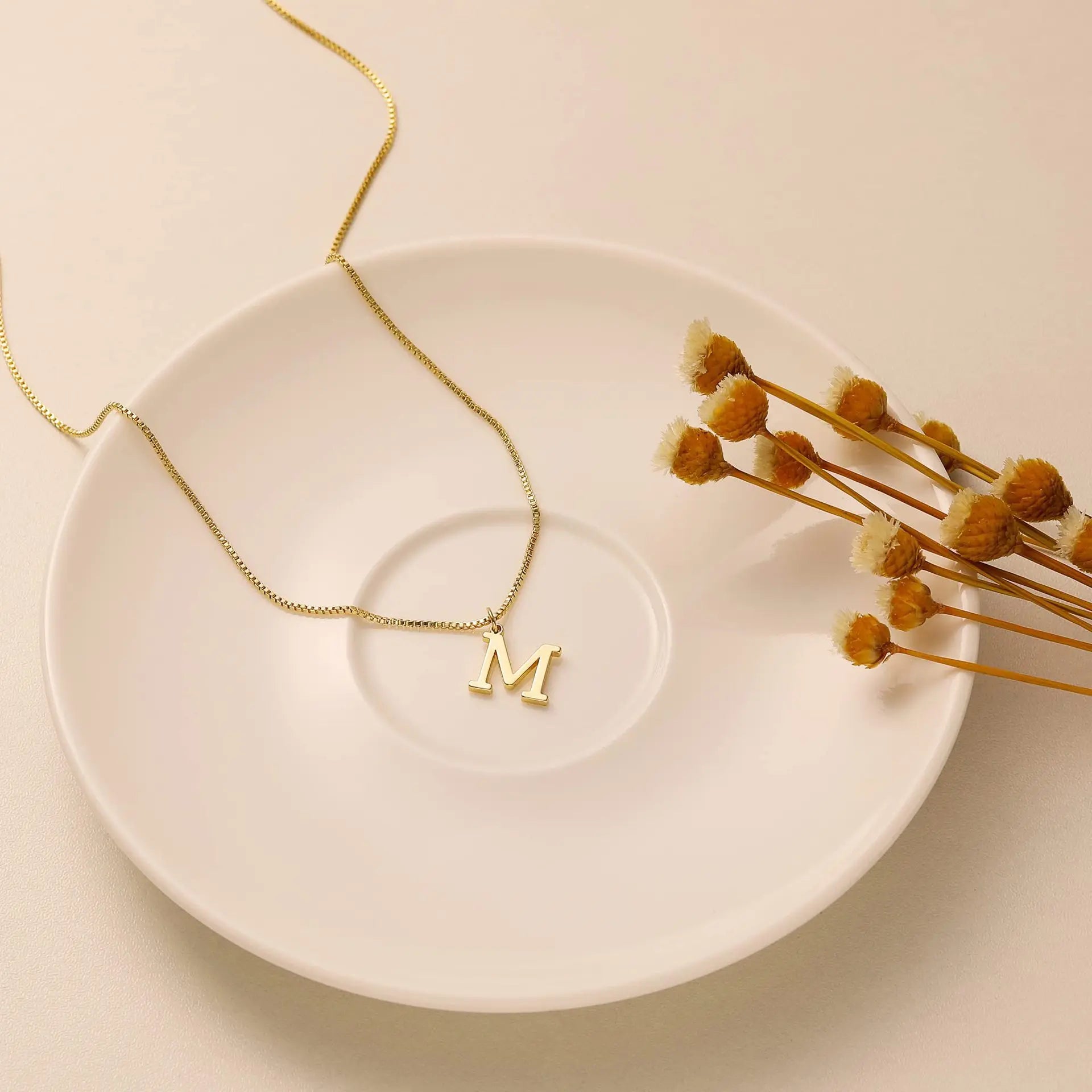 Collier Lettre Personnalisé – Or 18K Acier Inoxydable