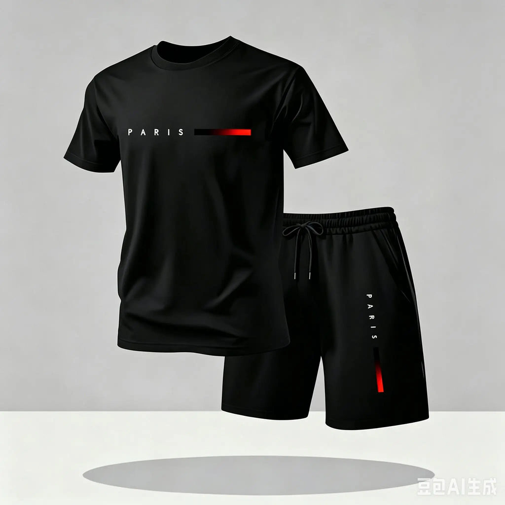 Ensemble Running Homme – T-shirt O-Neck Mesh + Short Sport Été