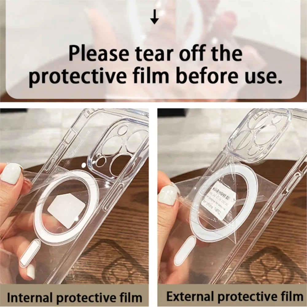 Coque iPhone Transparente MagSafe – Compatible iPhone 17 16 15 14 13 12 11