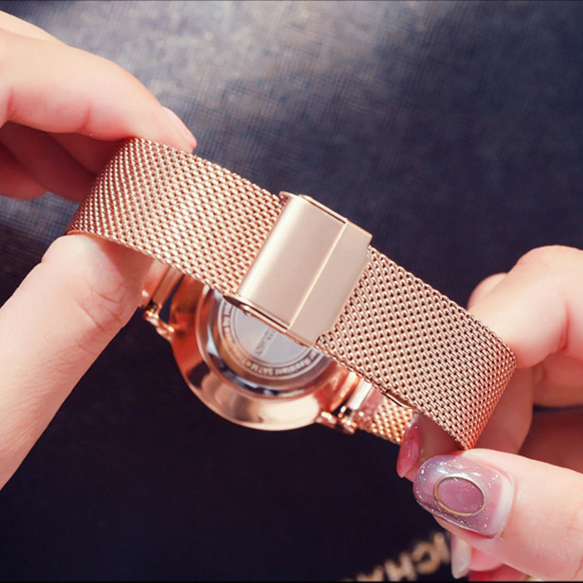 Montre Femme Or Rose – Style Minimaliste Nordique Étanche 3 Bar 36 mm