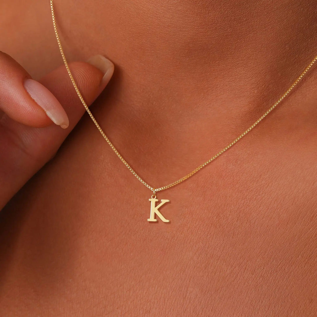 Collier Lettre Personnalisé – Or 18K Acier Inoxydable