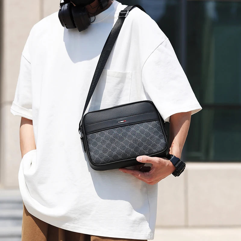 Sac Bandoulière Homme Cuir – Style Vintage Luxe – Messenger Noir