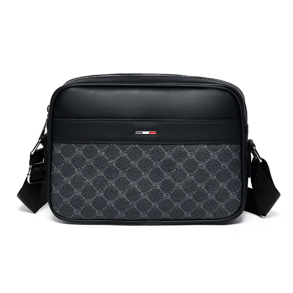 Sac Bandoulière Homme Cuir – Style Vintage Luxe – Messenger Noir
