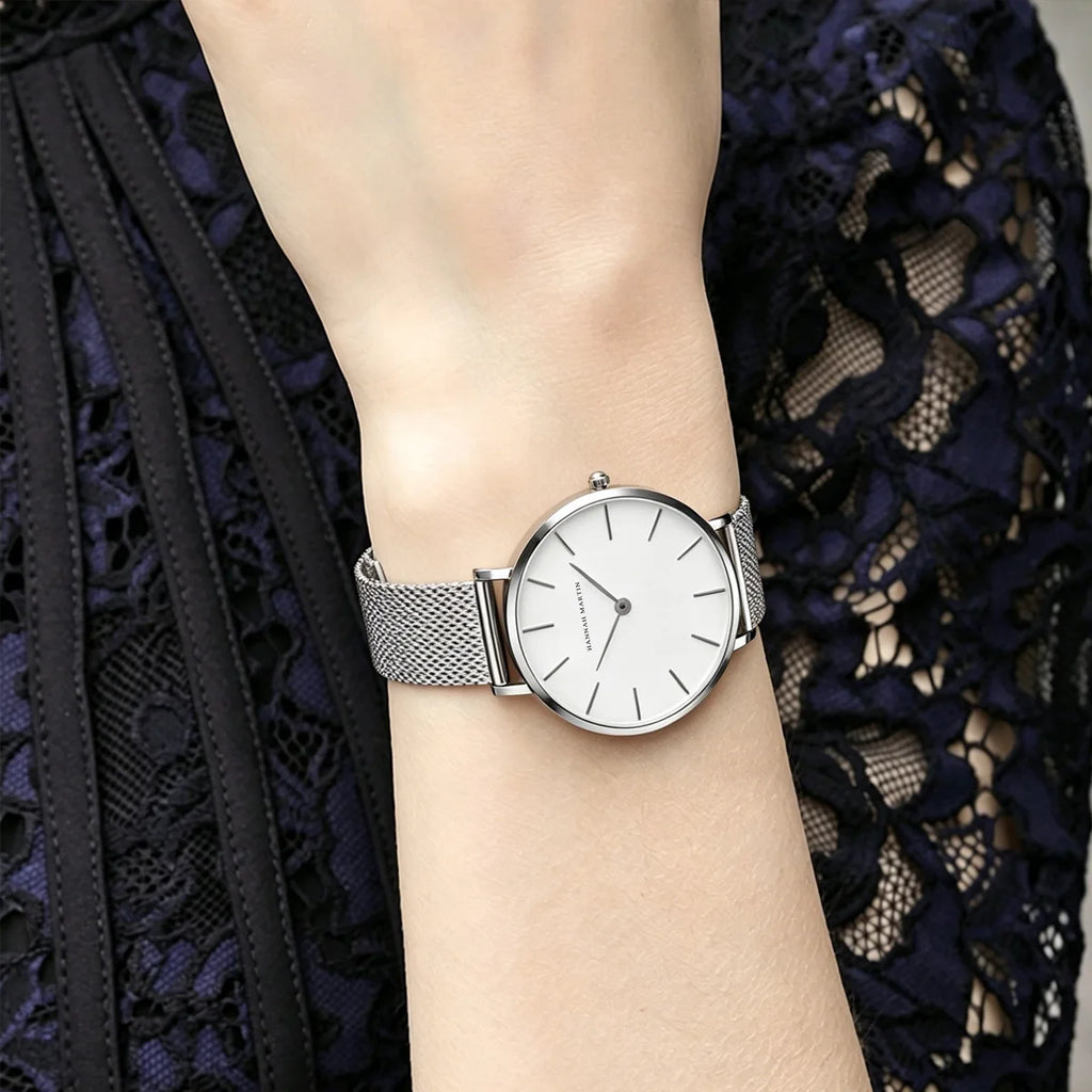 Montre Femme Or Rose – Style Minimaliste Nordique Étanche 3 Bar 36 mm