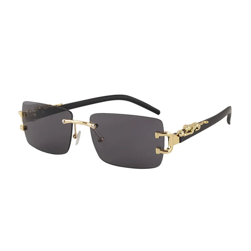 Lunettes de Soleil Frameless Rectangulaires – Style Vintage – Homme & Femme