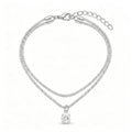 Bracelet de Cheville Femme Double Layer – Zircon Cubique – Étanche