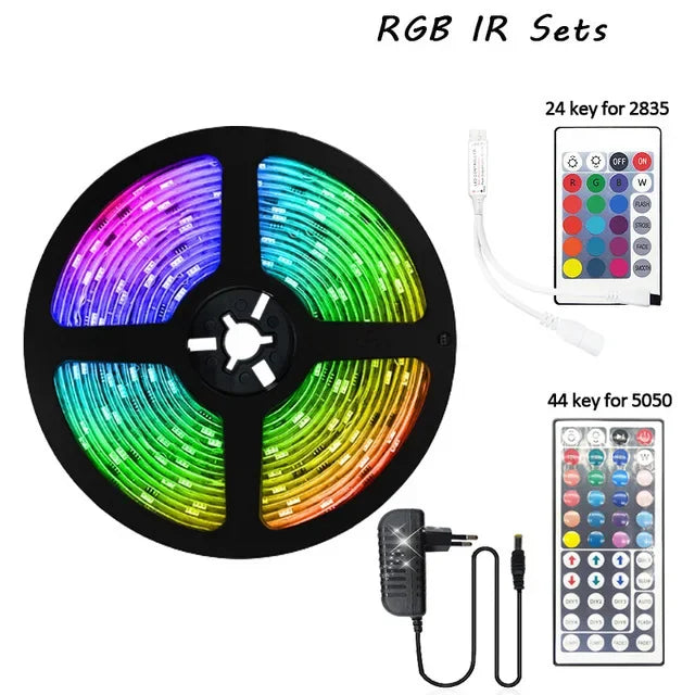 Bande LED RGB 12V Étanche – Flexible Auto-adhésive 5050/2835 Extérieur & Intérieur