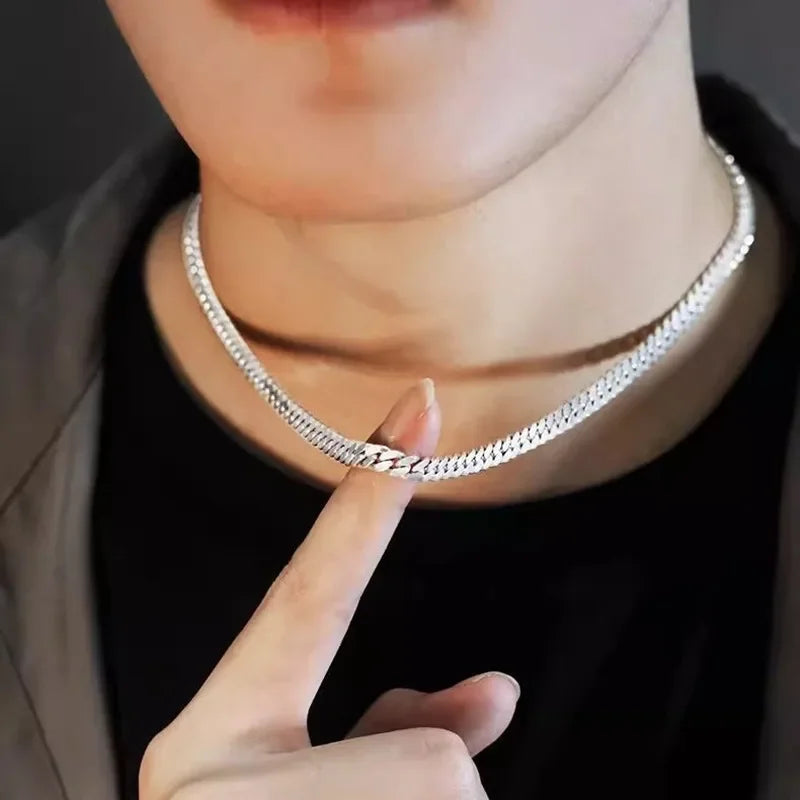 Collier Chaîne Cubaine 8mm Argent Sterling 925