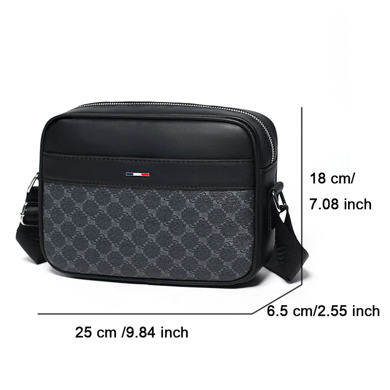 Sac Bandoulière Homme Cuir – Style Vintage Luxe – Messenger Noir