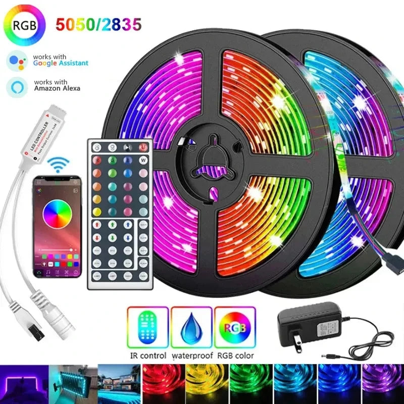 Bande LED RGB 12V Étanche – Flexible Auto-adhésive 5050/2835 Extérieur & Intérieur